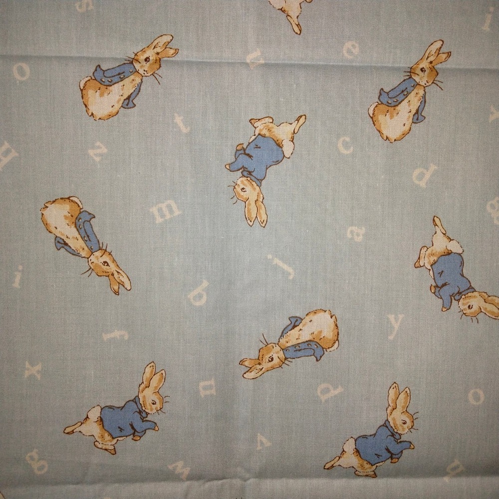 Vintage Beatrix Potter Peter Rabbit Fabric 2 yards RARE